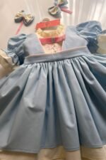 Arazretrobaby Bebe Mavisi Nakışlı Kız Çocuk Elbisesi - Görsel 2