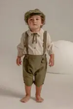 Erkek Bebek Haki Salopet Takım - Görsel 4