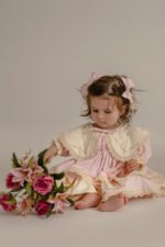 Toz Pembe İspanyol Model Kız Bebek Elbisesi