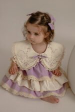 Arazretrobaby Lila İspanyol Model Nakışlı Kız Çocuk Elbisesi - Görsel 2