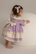 Arazretrobaby Lila İspanyol Model Nakışlı Kız Çocuk Elbisesi - Görsel 3