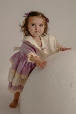 Arazretrobaby Lila İspanyol Model Nakışlı Kız Çocuk Elbisesi - Görsel 5