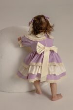 Arazretrobaby Lila İspanyol Model Nakışlı Kız Çocuk Elbisesi - Görsel 6