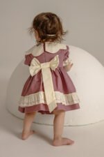 Arazretrobaby leylak Nakışlı Kız Çocuk Elbisesi - Görsel 4
