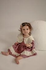 Arazretrobaby leylak Nakışlı Kız Çocuk Elbisesi - Görsel 5