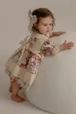 Arazretrobaby Çiçekli Vintage Kız Bebek Elbisesi - Görsel 6