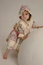 Arazretrobaby Çiçekli Vintage Kız Bebek Elbisesi - Görsel 5