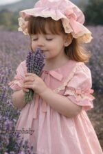 Arazretrobaby Pembe Çizgili Lora Kız Çocuk Elbisesi - Görsel 4