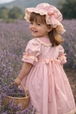 Arazretrobaby Pembe Çizgili Lora Kız Çocuk Elbisesi - Görsel 2
