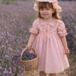 Arazretrobaby Pembe Çizgili Lora Kız Çocuk Elbisesi
