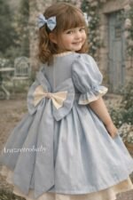 Arazretrobaby Bebe Mavisi Nakışlı Kız Çocuk Elbisesi - Görsel 6