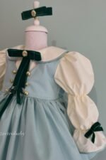 Arazretrobaby Nil Yeşili Gepiyerli Kız Çocuk Elbisesi - Görsel 5