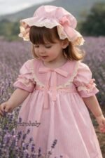 Arazretrobaby Pembe Çizgili Lora Kız Çocuk Elbisesi - Görsel 7