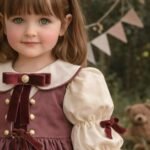 Arazretrobaby Gül Kurusu Gepiyerli Kız Çocuk Elbisesi