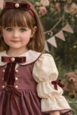 Arazretrobaby Gül Kurusu Gepiyerli Kız Çocuk Elbisesi