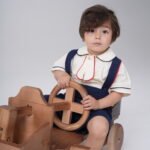 Kraliyet Konsepti Erkek Bebek Lacivert Salopet Takım