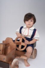 Kraliyet Konsepti Erkek Bebek Lacivert Salopet Takım