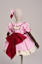 Arazretrobaby Pembe Pötikare Çilek Nakışlı Retro Kız Bebek Elbisesi - Görsel 6