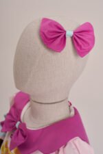 Arazretrobaby Ördek Nakışlı Fırfırlı Pembe Retro Kız Bebek Elbisesi - Görsel 5