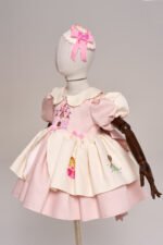 Arazretrobaby Disney Prensesleri Şato Nakışlı Retro Kız Bebek Elbisesi - Görsel 5