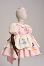 Arazretrobaby Disney Prensesleri Şato Nakışlı Retro Kız Bebek Elbisesi - Görsel 4