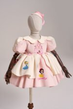 Arazretrobaby Disney Prensesleri Şato Nakışlı Retro Kız Bebek Elbisesi
